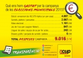 La CUP fa públiques les despeses de la campanya electoral La CUP fa públiques les despeses de la campanya electoral